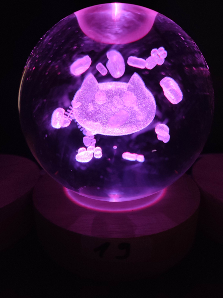 Hologrammkugel - Cat Lovers - Farbwechsel